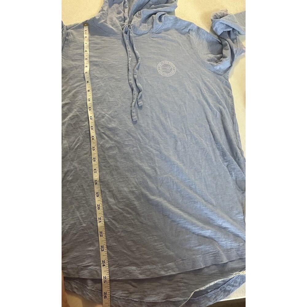 Vinyard Vines Long Sleeve Hooded Shirt Sz Small Blue Pink Lightweight Casual - Picture 8 of 11